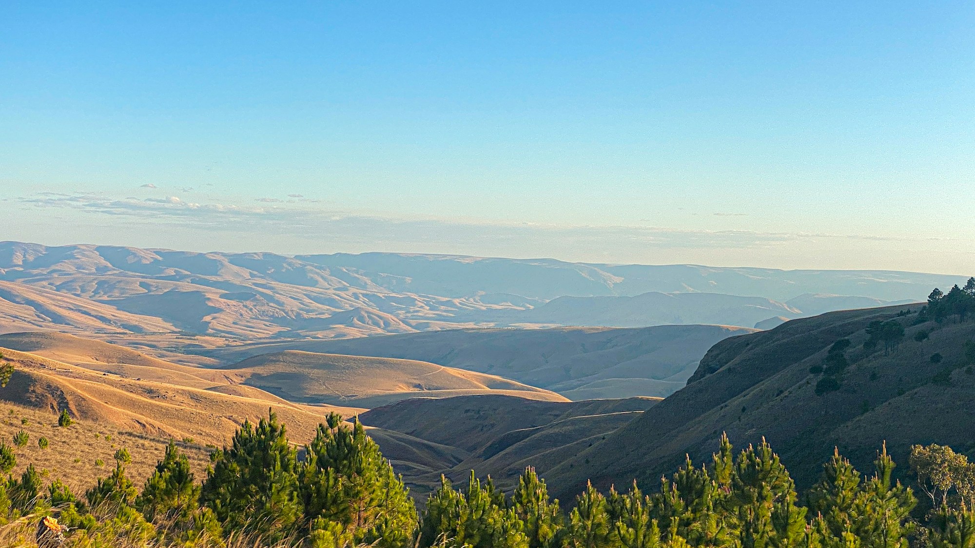 Madagascar highlands at golden hour