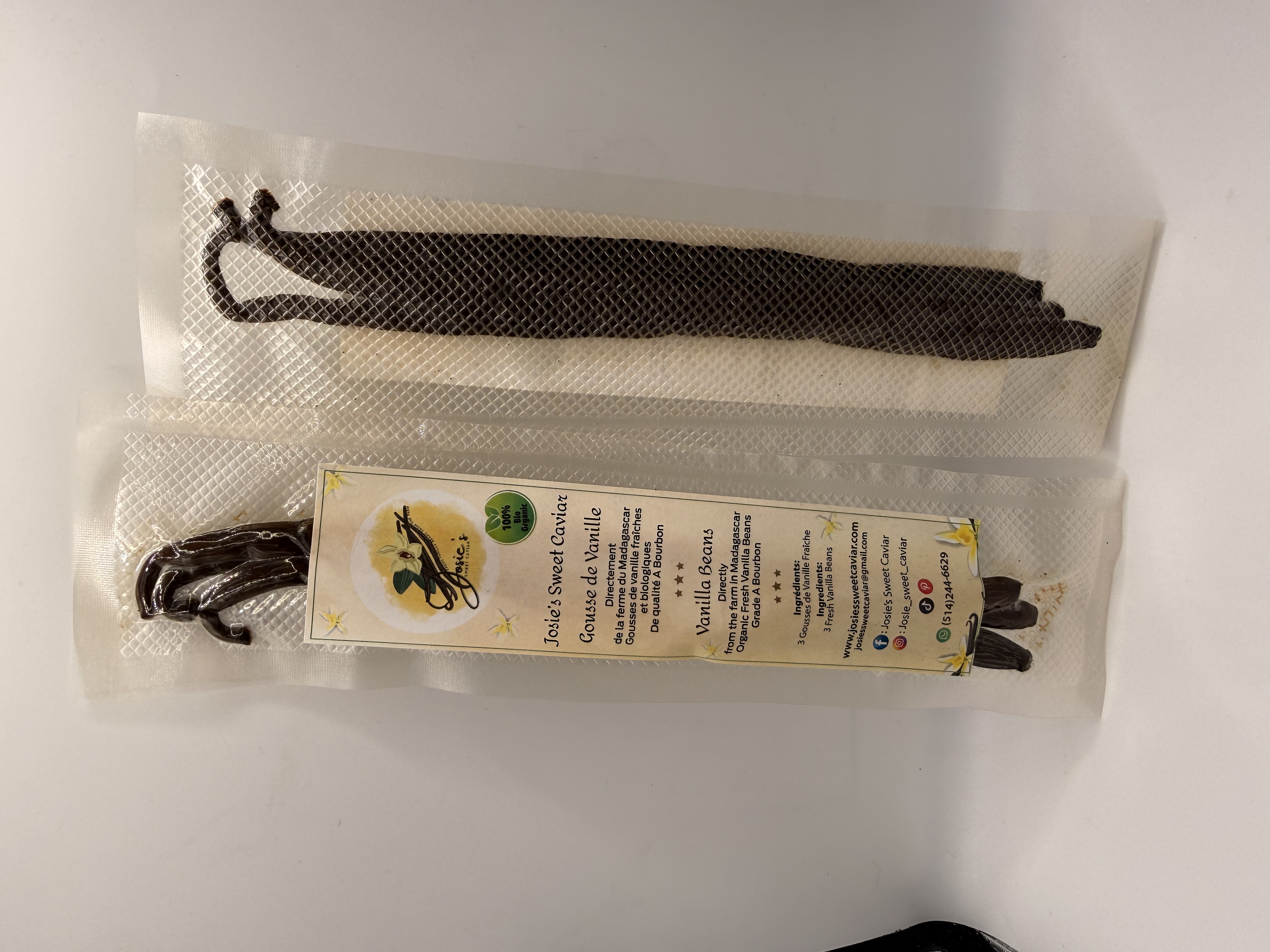 Madagascar Bourbon Vanilla Beans — 3-pack labeled pouch