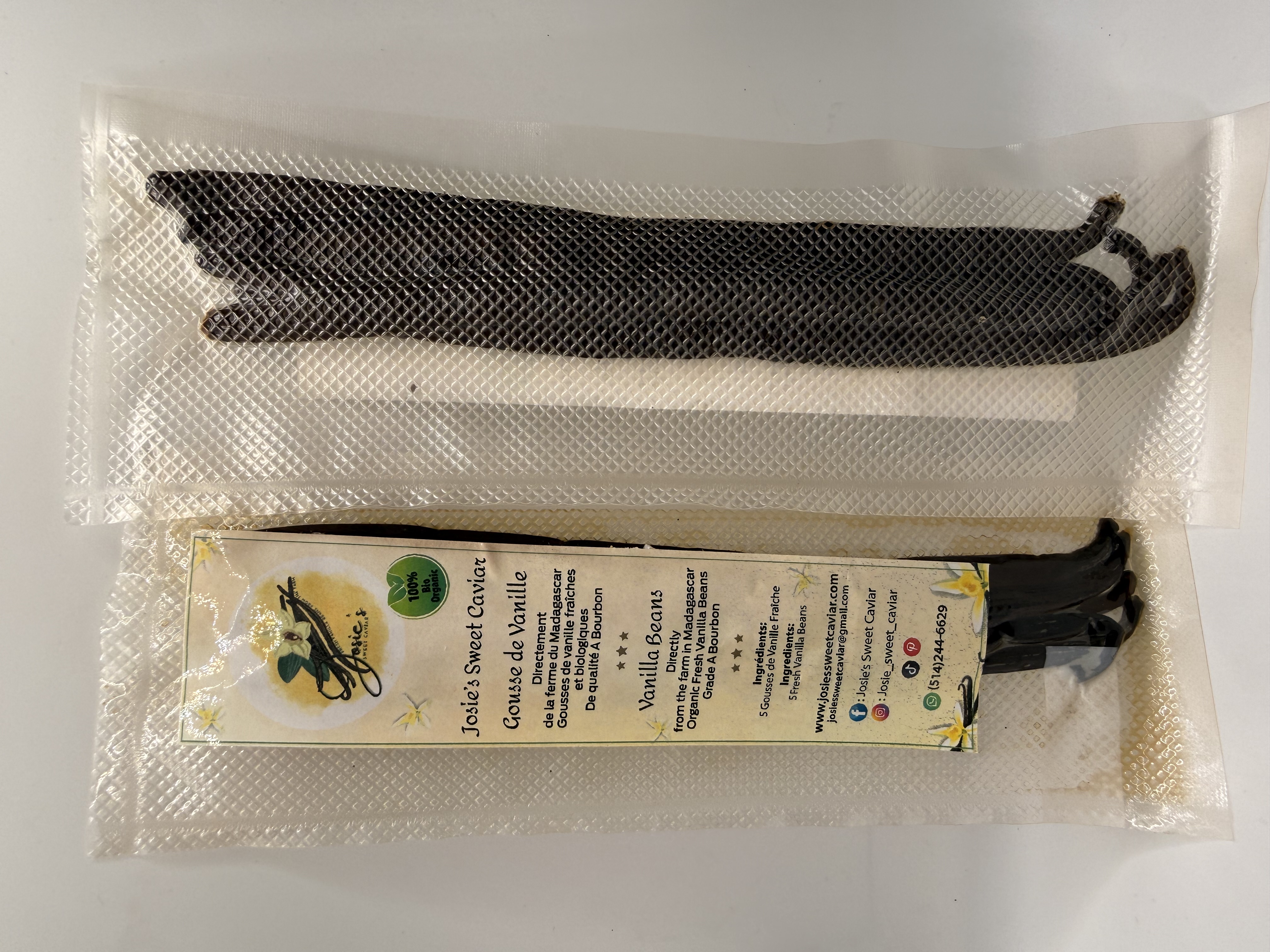 Madagascar Bourbon Vanilla Beans — 5-pack labeled pouch