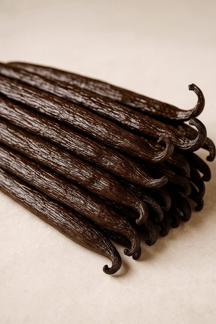 Madagascar Bourbon vanilla pods, close-up