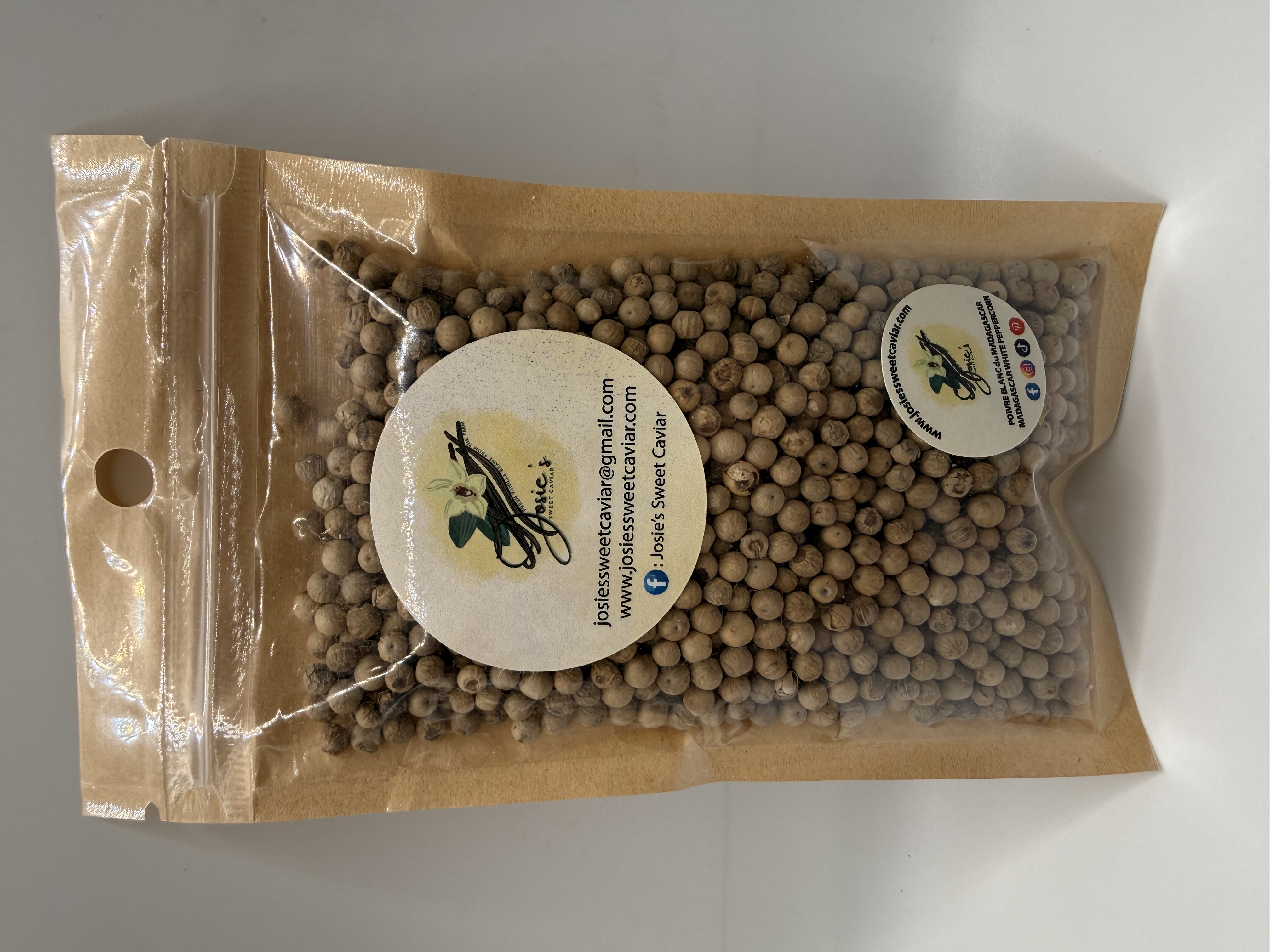 Madagascar White Peppercorn — 2 oz resealable pouch