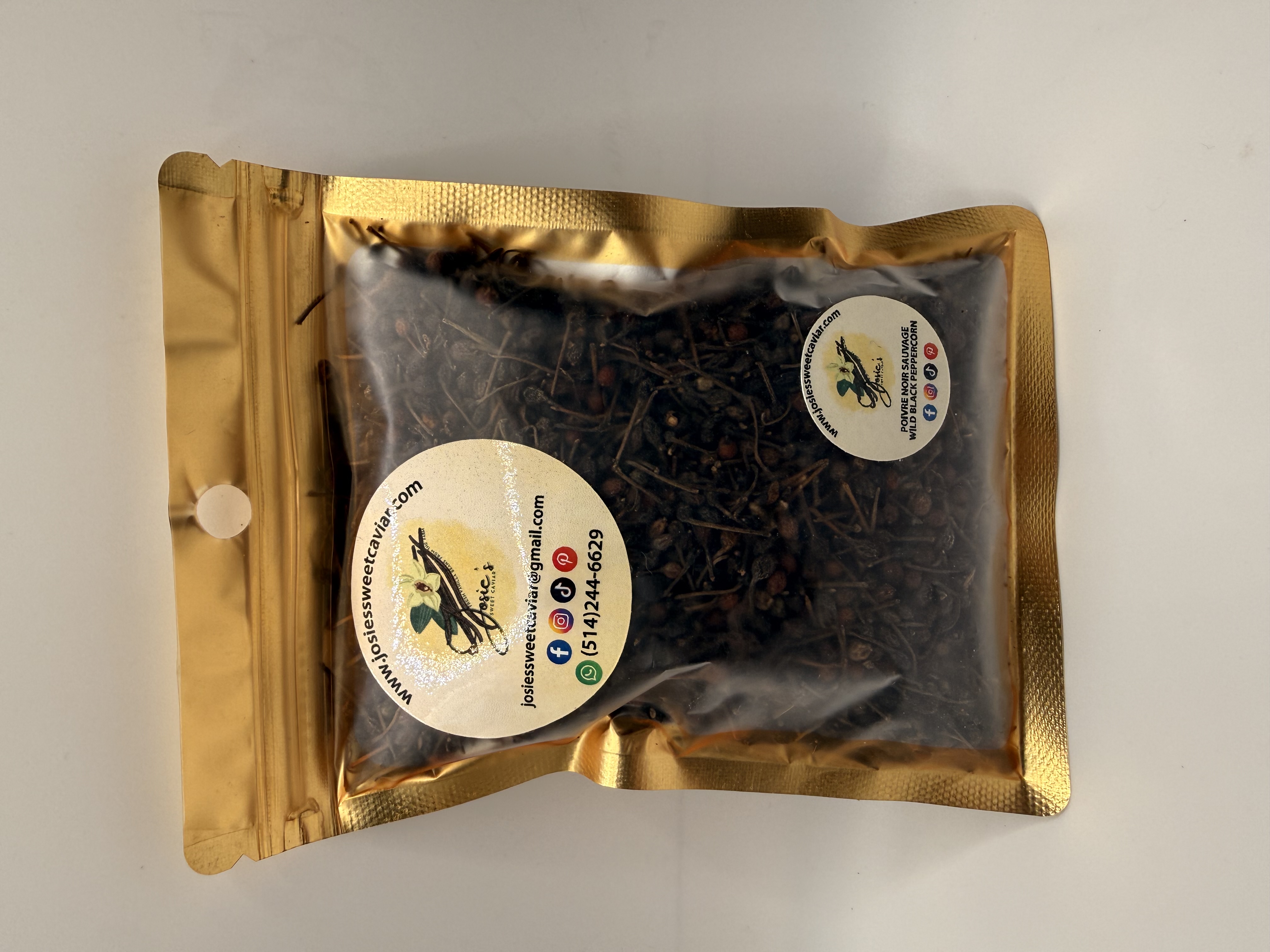 Madagascar Wild Black Peppercorn — 2 oz gold resealable pouch